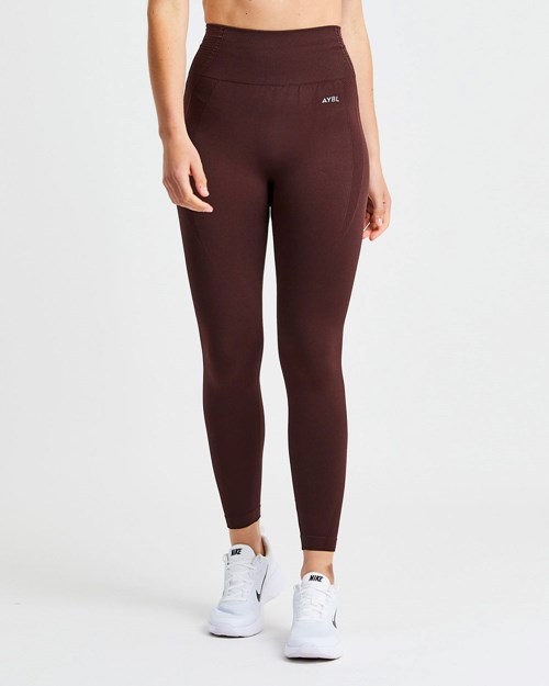 AYBL Balance V2 Seamless Leggings Čokoláda Hnede | 71JGTQDSU