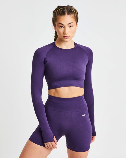 AYBL Balance V2 Seamless Long Sleeve Crop Top Nachový | 02LYITUMN