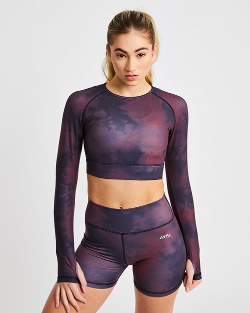 AYBL Core Long Sleeve Crop Top Červené | 31XZIECUV