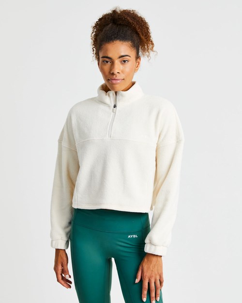 AYBL Effortless Oversized Cropped Fleece Krém | 31AKIOJXP