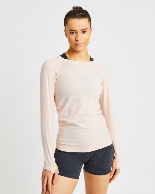 AYBL Embrace Seamless Long Sleeve T Shirt Soft Peach | 42TWPCKYR