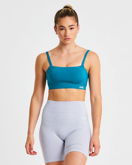 AYBL Essential Bandeau Sports Bra Teal | 42UEPGAMZ