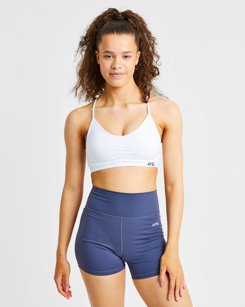 AYBL Essential Ruched Sports Bra Biele | 51WGVYHKJ