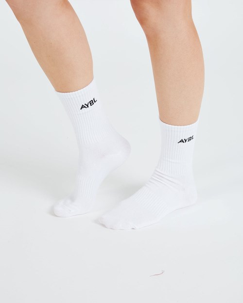 AYBL Everyday Crew Socks (3 Pack) Biele | 18KPOXMQU