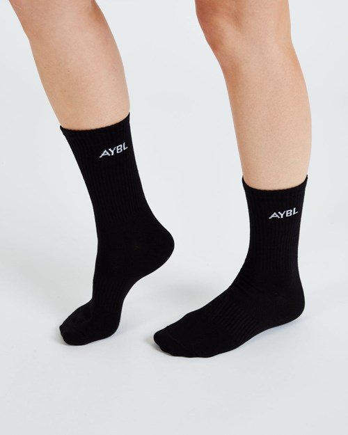 AYBL Everyday Crew Socks (3 Pack) Čierne | 93OGXYSCK