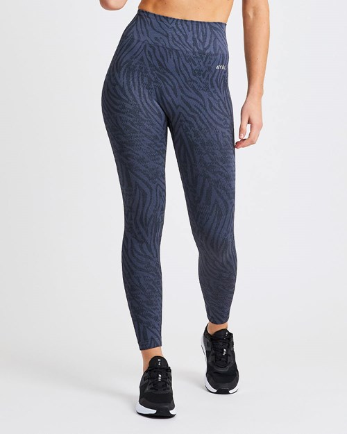 AYBL Evolve Animal Seamless Leggings Modre | 24OTKWNYV