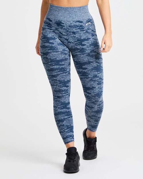 AYBL Evolve Camo Seamless Leggings Teal | 01TKAXQFN