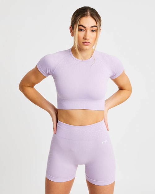 AYBL Evolve Speckle Seamless Crop Top Lilac | 02NXWGEQH