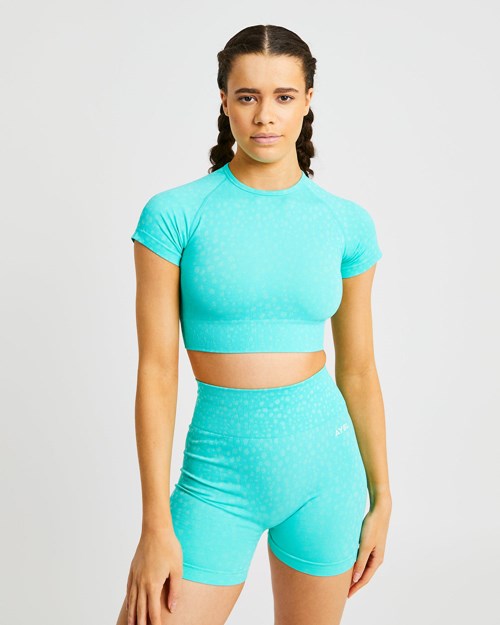 AYBL Evolve Speckle Seamless Crop Top Zelene | 82URTCHZK