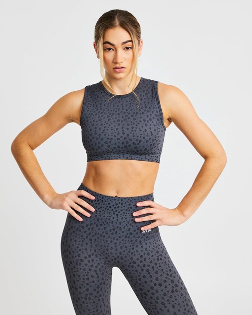 AYBL Evolve Speckle Seamless Crop Vest Charcoal | 70MLTEDSR