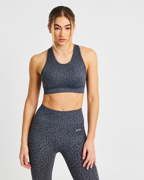 AYBL Evolve Speckle Seamless Sports Bra Charcoal | 18WNGUZSF