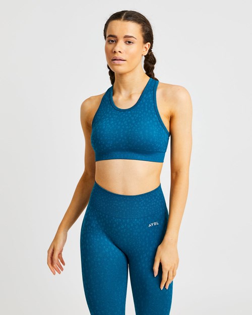 AYBL Evolve Speckle Seamless Sports Bra Teal | 27HXKMJIT