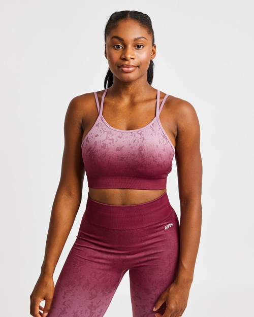 AYBL Flare Seamless Sports Bra Plum | 45PIJSDNO