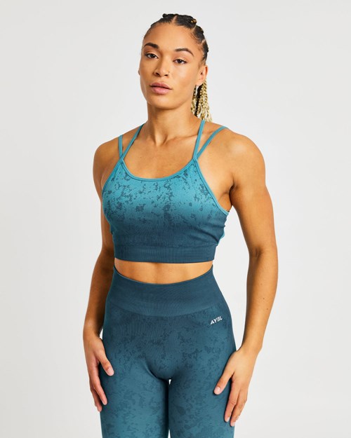 AYBL Flare Seamless Sports Bra Teal | 54DJZGRMK