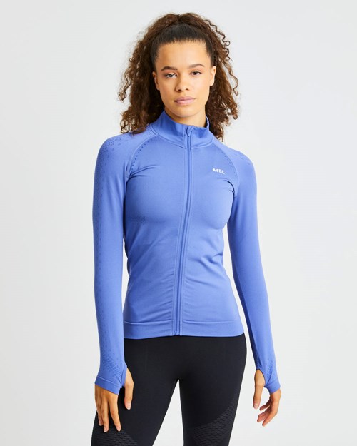 AYBL Ignite Seamless Zip Jacket Modre | 25OXPYUWH