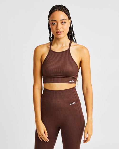 AYBL Luxe Seamless Crop Tank Top Hnede | 91LQETNAH