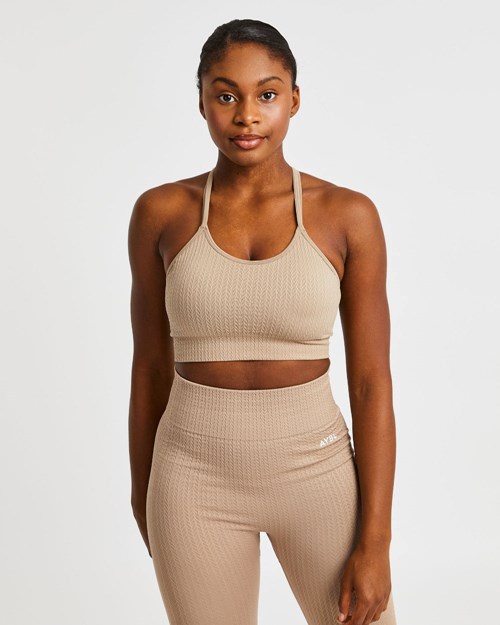 AYBL Luxe Seamless Sports Bra Mocha | 95BGZSEFO