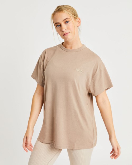 AYBL Luxe T Shirt Mocha | 65TIQDZXP