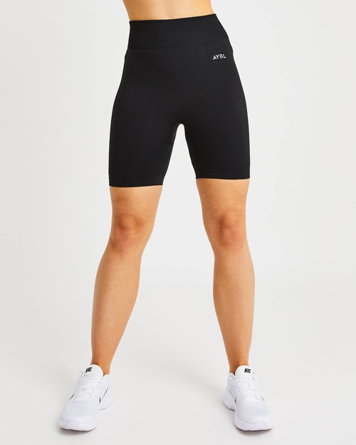 AYBL Motion Seamless Cycling Shorts Čierne | 98OHRJMZI