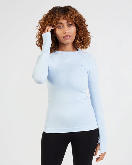 AYBL Motion Seamless Long Sleeve Top Modre | 93EKXFSQB