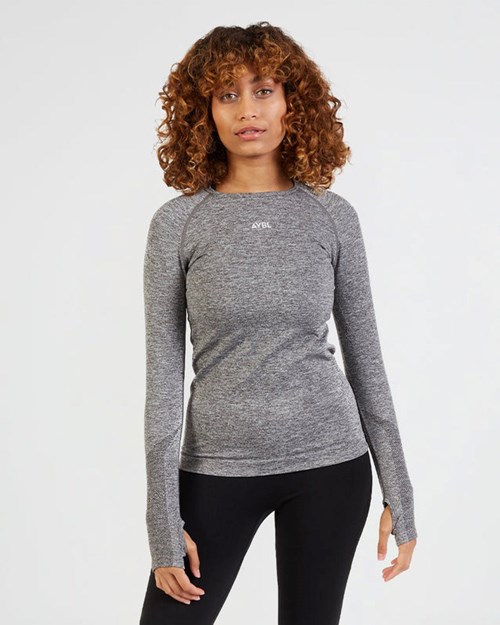 AYBL Motion Seamless Long Sleeve Top Siva | 35SHLBXZY