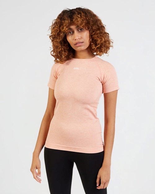 AYBL Motion Seamless T Shirt Peach | 63ERCHGLI