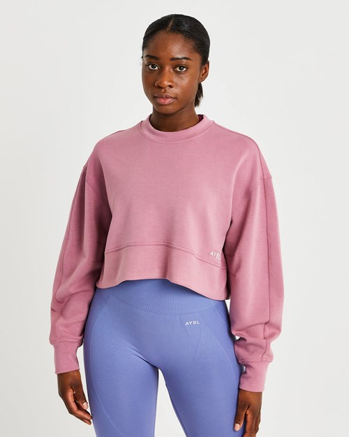 AYBL Oversized Crop Jumper Ruzove Ruzove | 53KUXVFHS