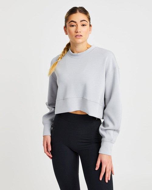 AYBL Oversized Crop Jumper Siva | 40ILYPDWJ