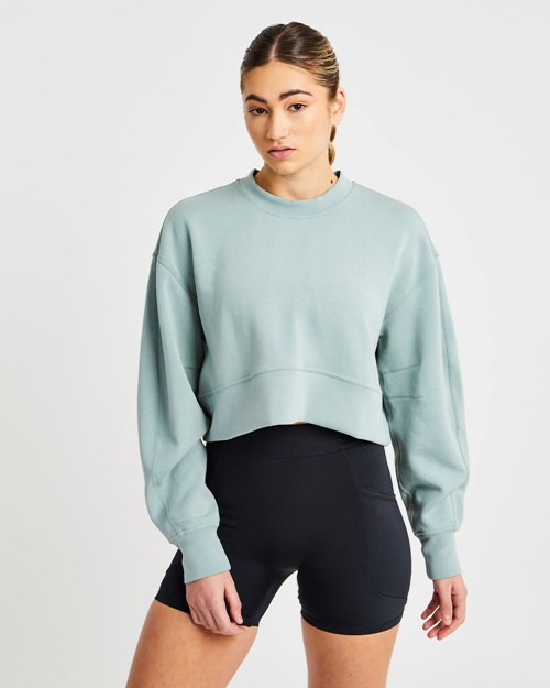 AYBL Oversized Crop Jumper Zelene | 58CUALGEZ