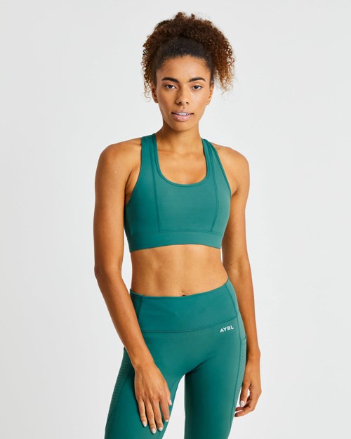 AYBL Pace Sports Bra Tmavo Zelene | 31LQABECO