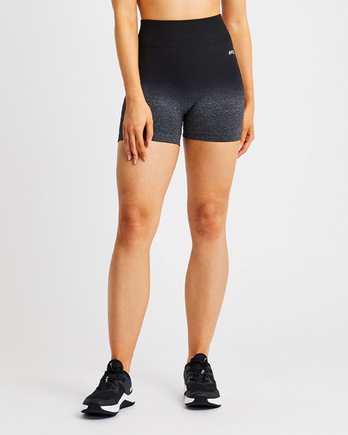 AYBL Pulse Ombré Seamless Shorts Black/Grey | 94OKWNXGJ