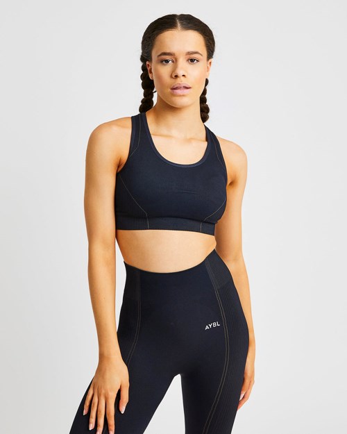 AYBL Reflex Seamless Sports Bra Čierne | 61VWLJEHZ