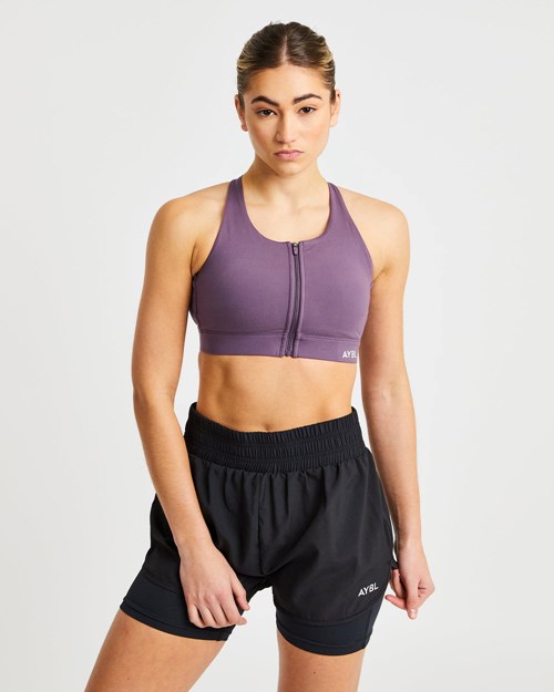 AYBL Sportive Zip Up Sports Bra Nachový | 93HMUWYZF