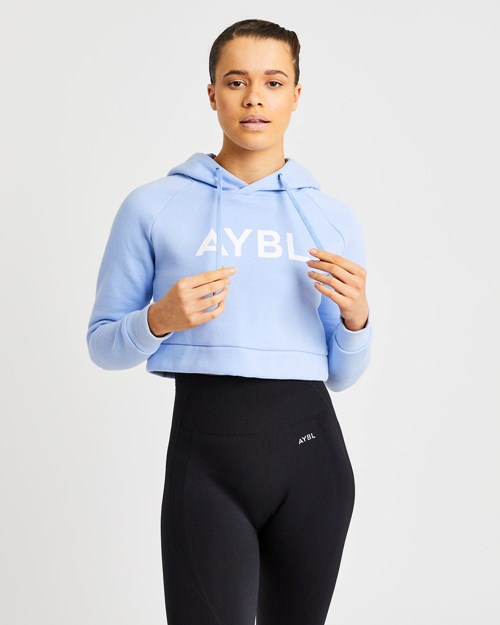 AYBL Staple Crop Hoodie Modre | 54XKTFZSI