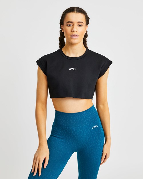 AYBL Tréningová Crop Top Čierne | 35AOMJIRT