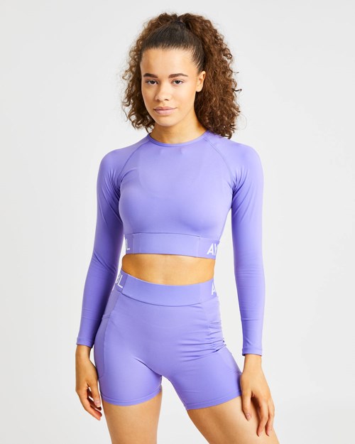 AYBL Tréningová Long Sleeve Crop Top Nachový | 46LRAVUIJ