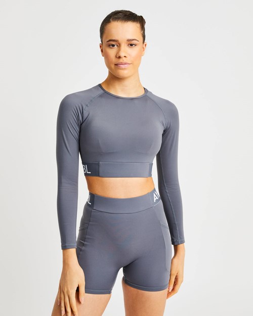 AYBL Tréningová Long Sleeve Crop Top Siva | 19MTAVKLO