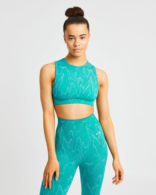 AYBL Velocity Seamless Crop Vest Tyrkysové | 96RWAFVSP