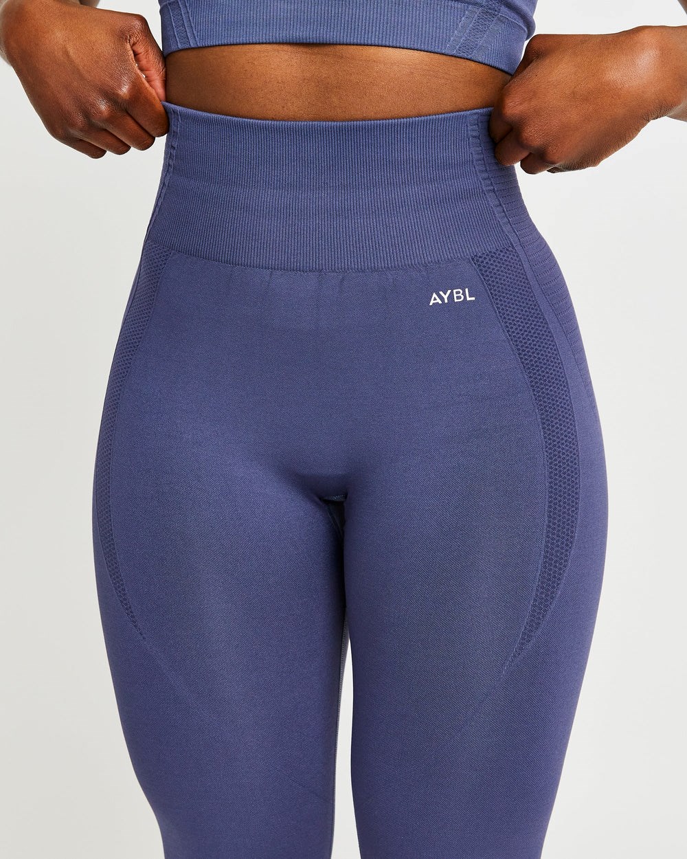 AYBL Balance V2 Seamless Leggings Námornícka Modrá Modre | 74ESGABLH