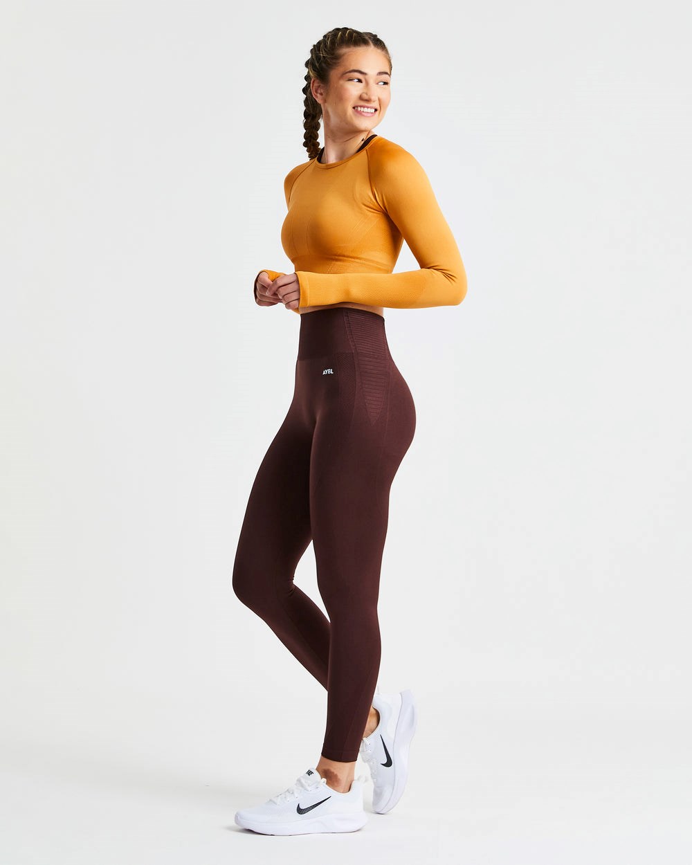 AYBL Balance V2 Seamless Leggings Čokoláda Hnede | 71JGTQDSU