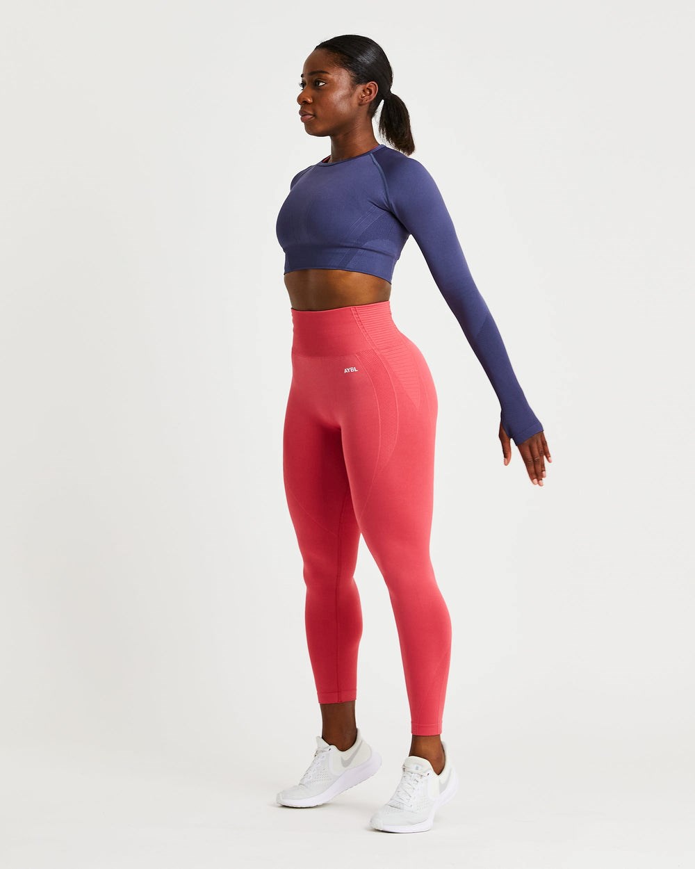 AYBL Balance V2 Seamless Long Sleeve Crop Top Námornícka Modrá Modre | 05HLARGXC