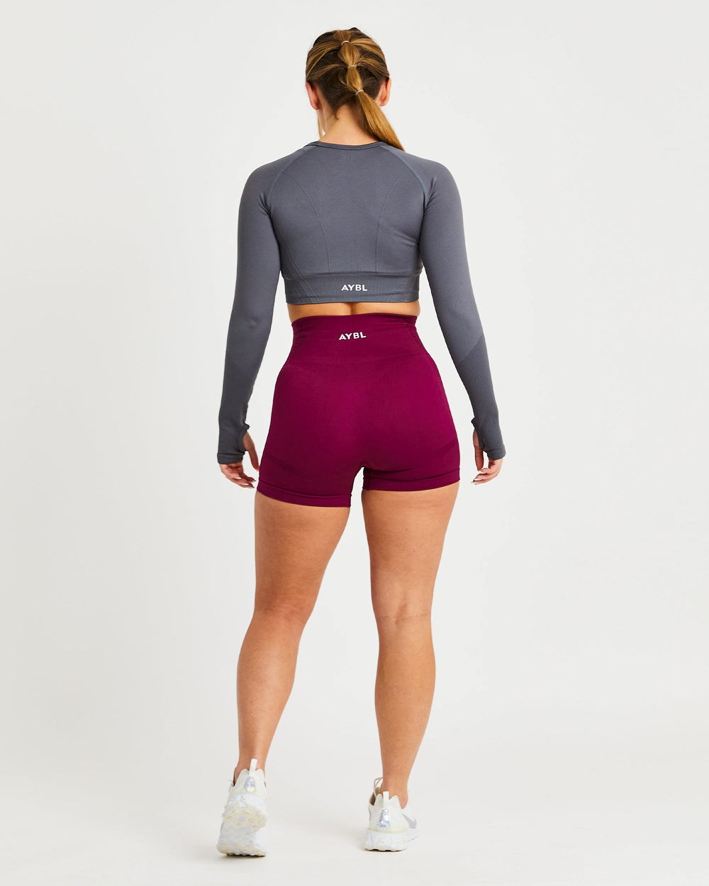 AYBL Balance V2 Seamless Long Sleeve Crop Top Siva | 12UPDCZHG