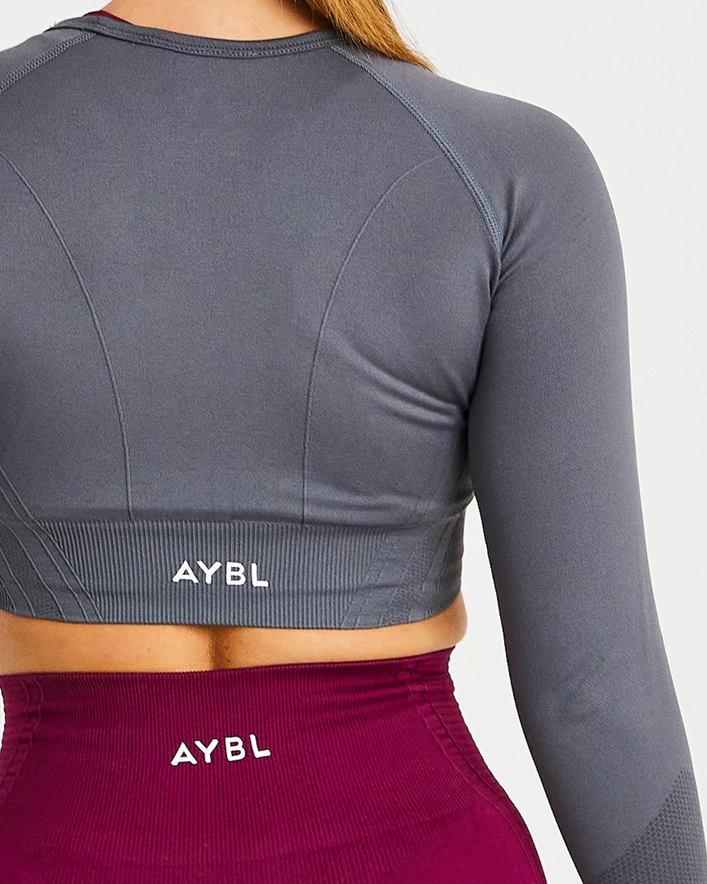 AYBL Balance V2 Seamless Long Sleeve Crop Top Siva | 12UPDCZHG