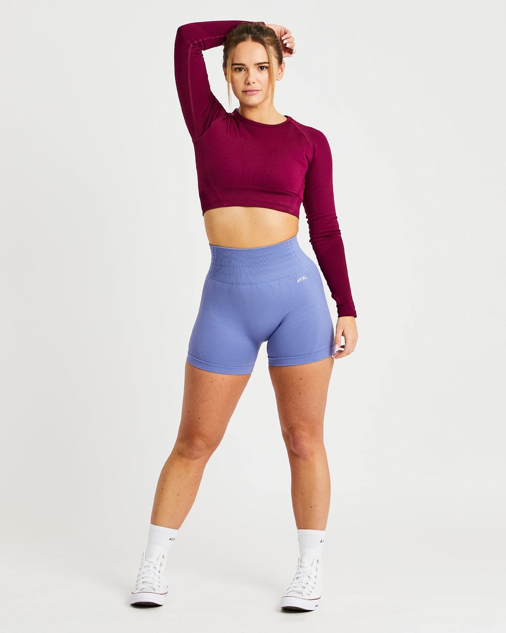 AYBL Balance V2 Seamless Long Sleeve Crop Top Nachový | 18BSWEJDH