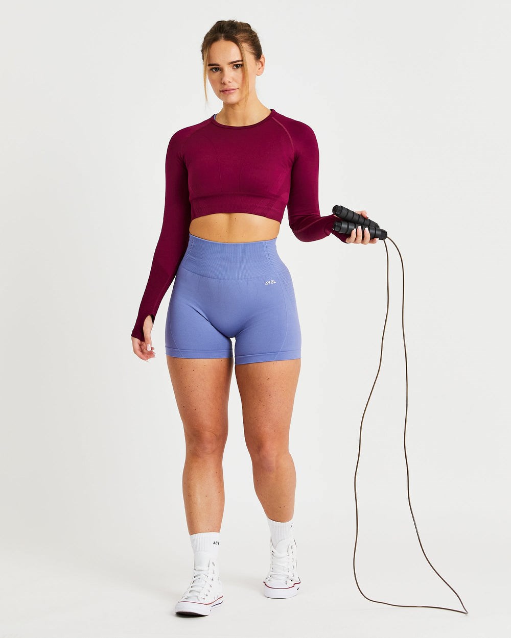 AYBL Balance V2 Seamless Long Sleeve Crop Top Nachový | 18BSWEJDH