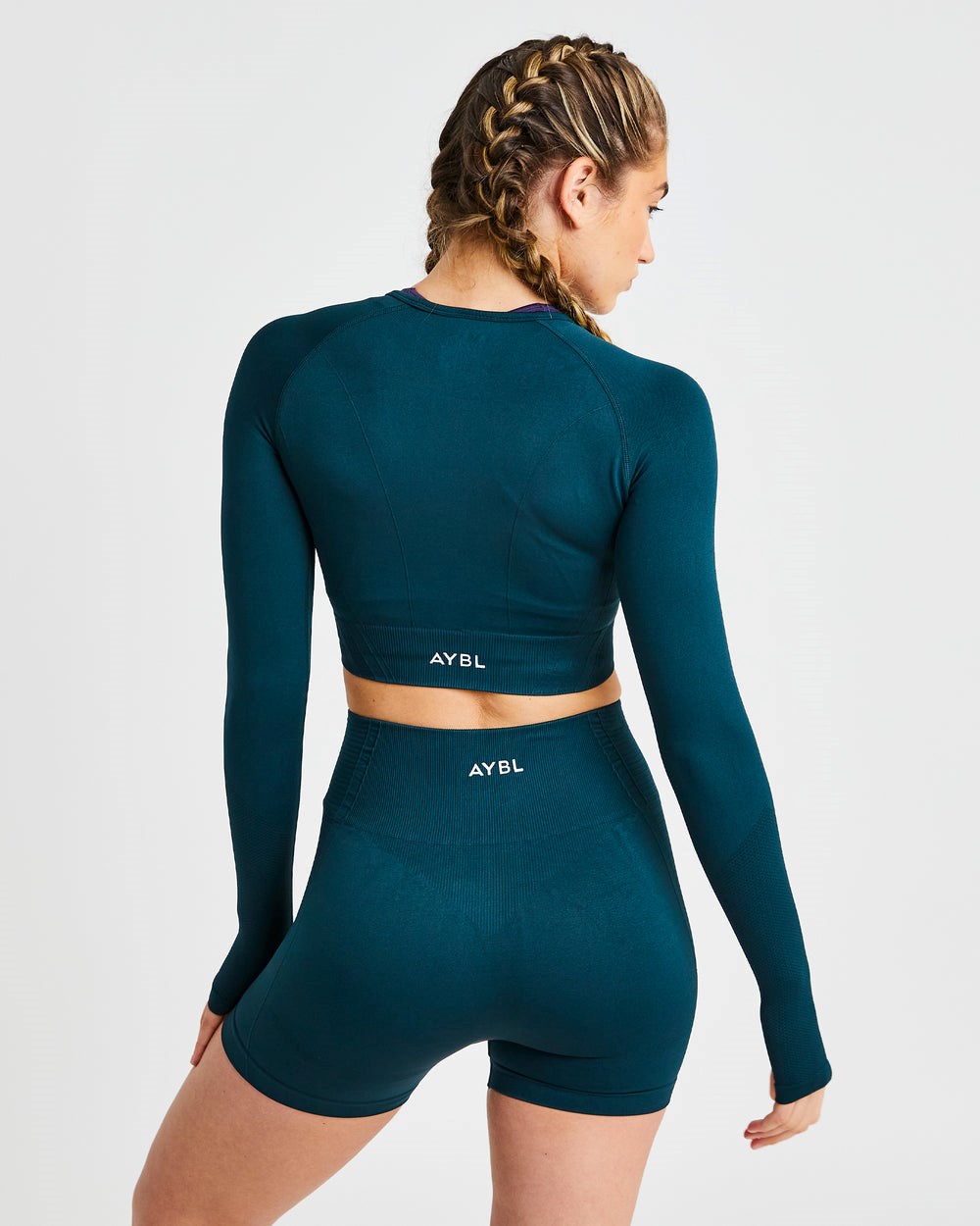 AYBL Balance V2 Seamless Long Sleeve Crop Top Zelene | 21GWMSROZ