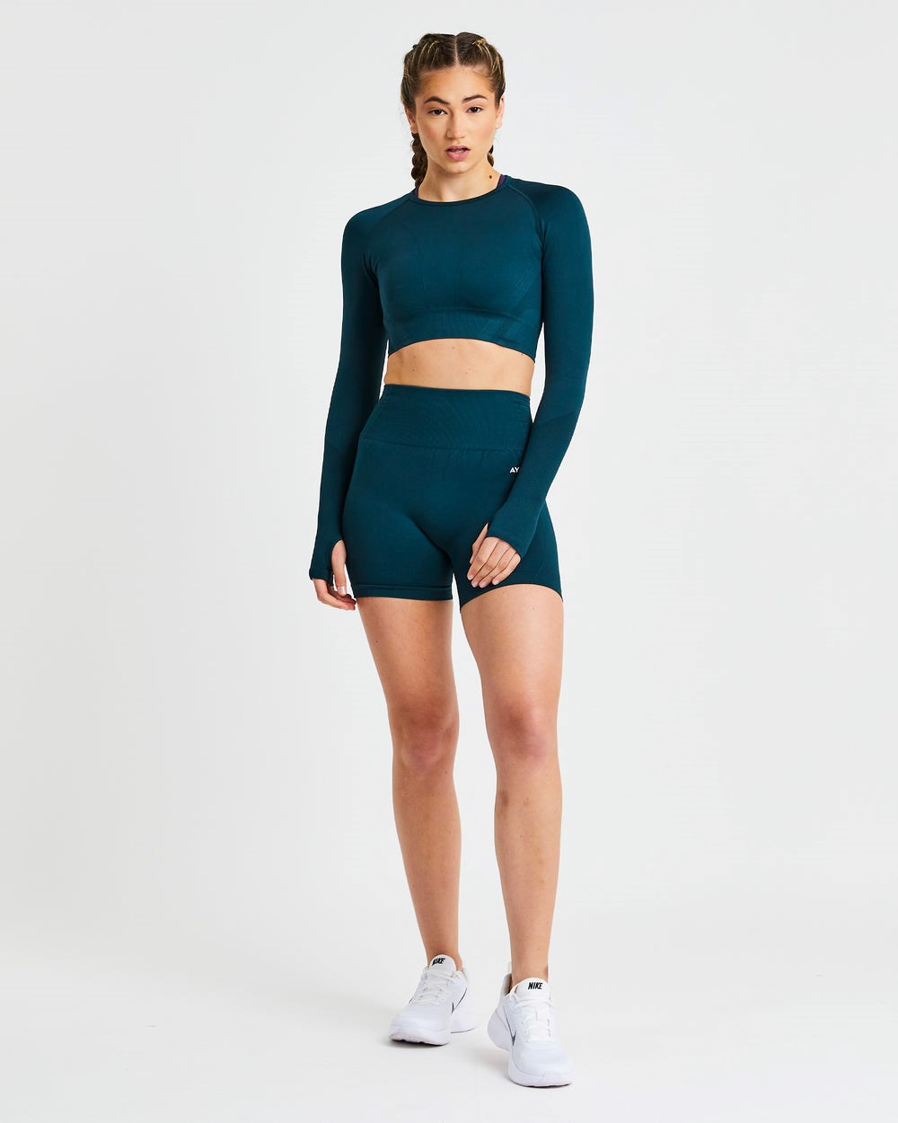 AYBL Balance V2 Seamless Long Sleeve Crop Top Zelene | 21GWMSROZ