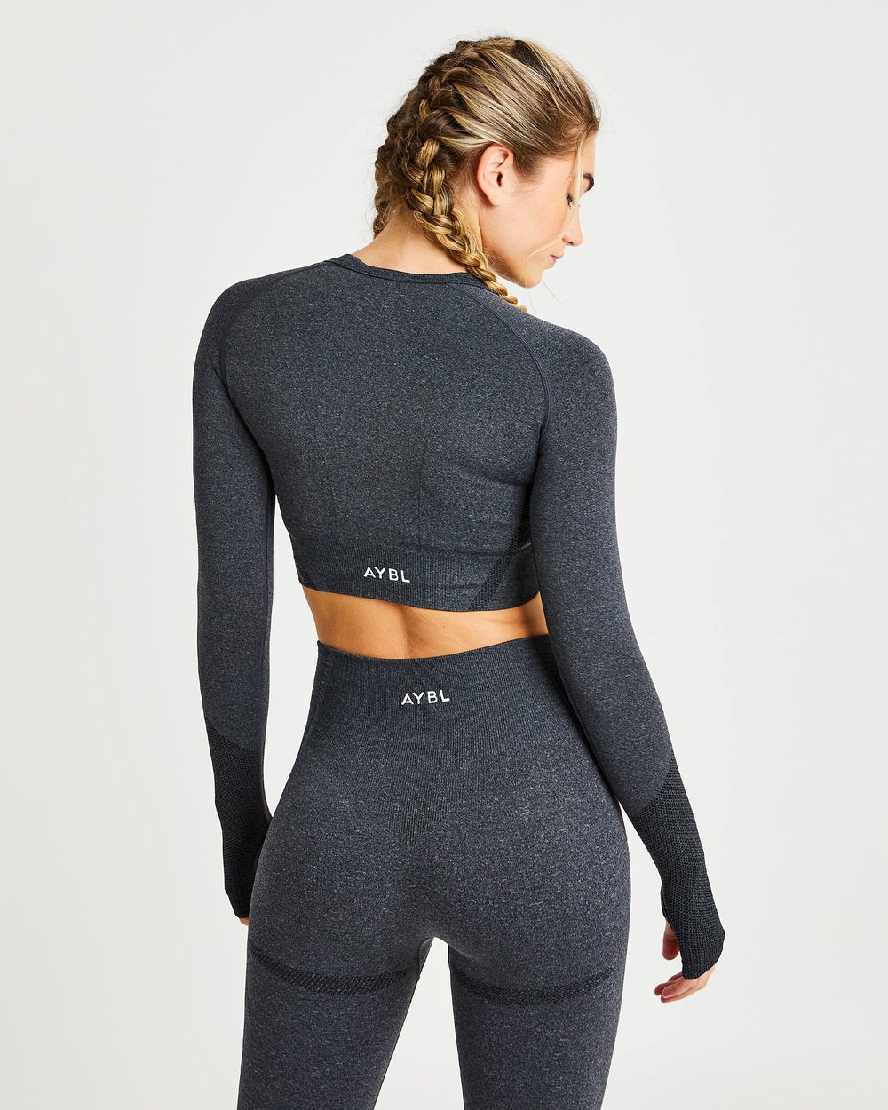 AYBL Balance V2 Seamless Long Sleeve Crop Top Čierne | 38XNADCUY