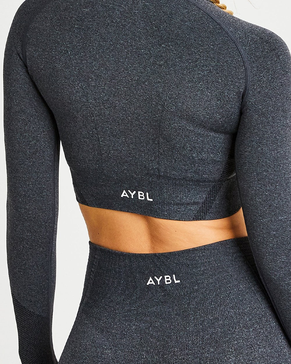 AYBL Balance V2 Seamless Long Sleeve Crop Top Čierne | 38XNADCUY