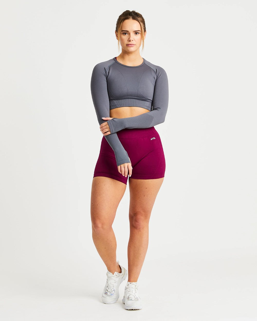 AYBL Balance V2 Seamless Long Sleeve Crop Top Siva | 39TRYUIFN